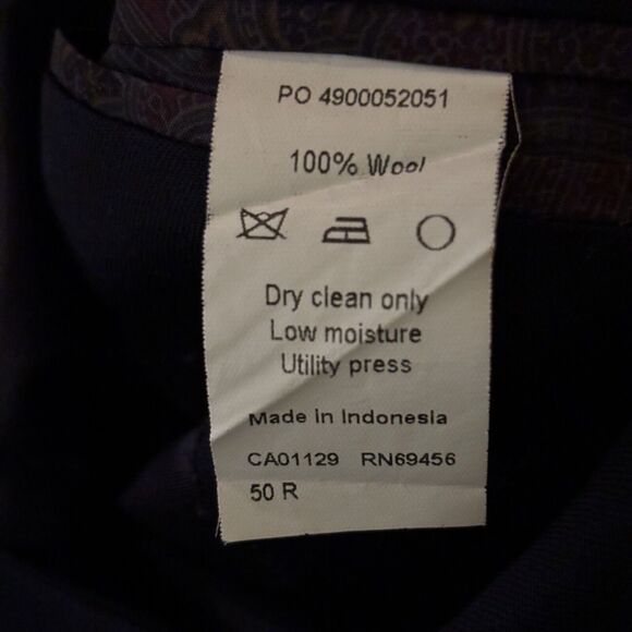 Lauren Ralph Lauren 100% Wool Navy Blue Two Button Blazer Flap Pockets 50R NWOT - Picture 4 of 7